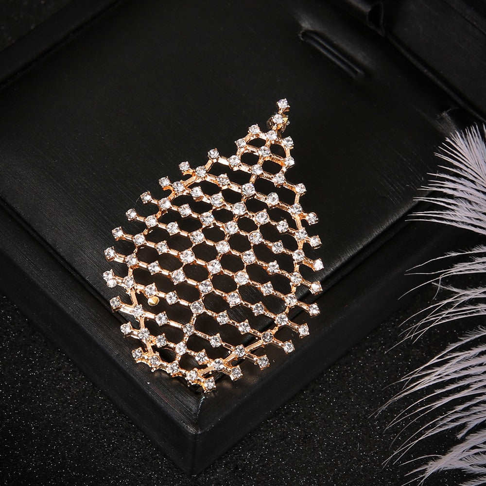 Ladies 1 Piece Exaggerated Teardrop Personality Girl Crystal Geometric Gold Earrings