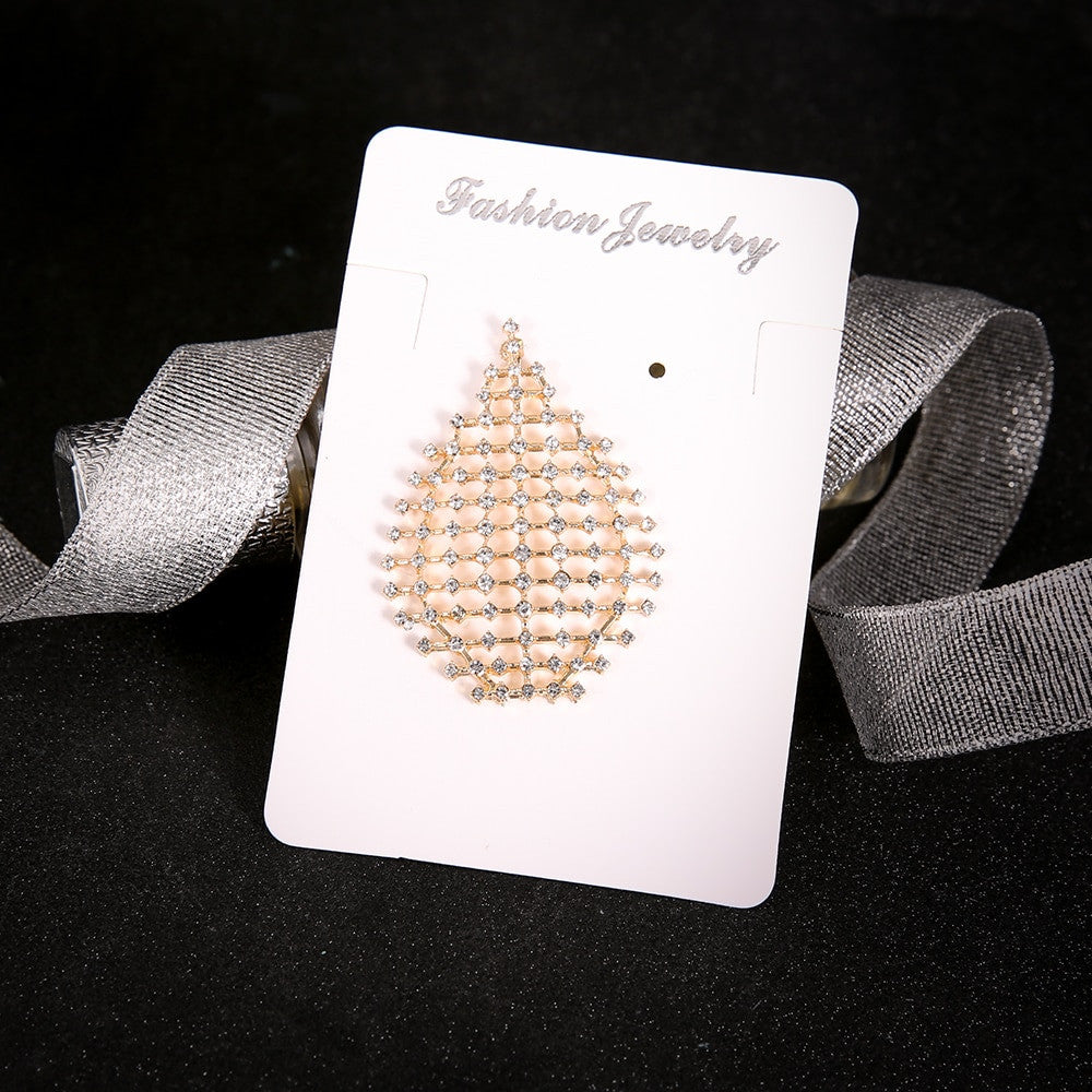 Ladies 1 Piece Exaggerated Teardrop Personality Girl Crystal Geometric Gold Earrings