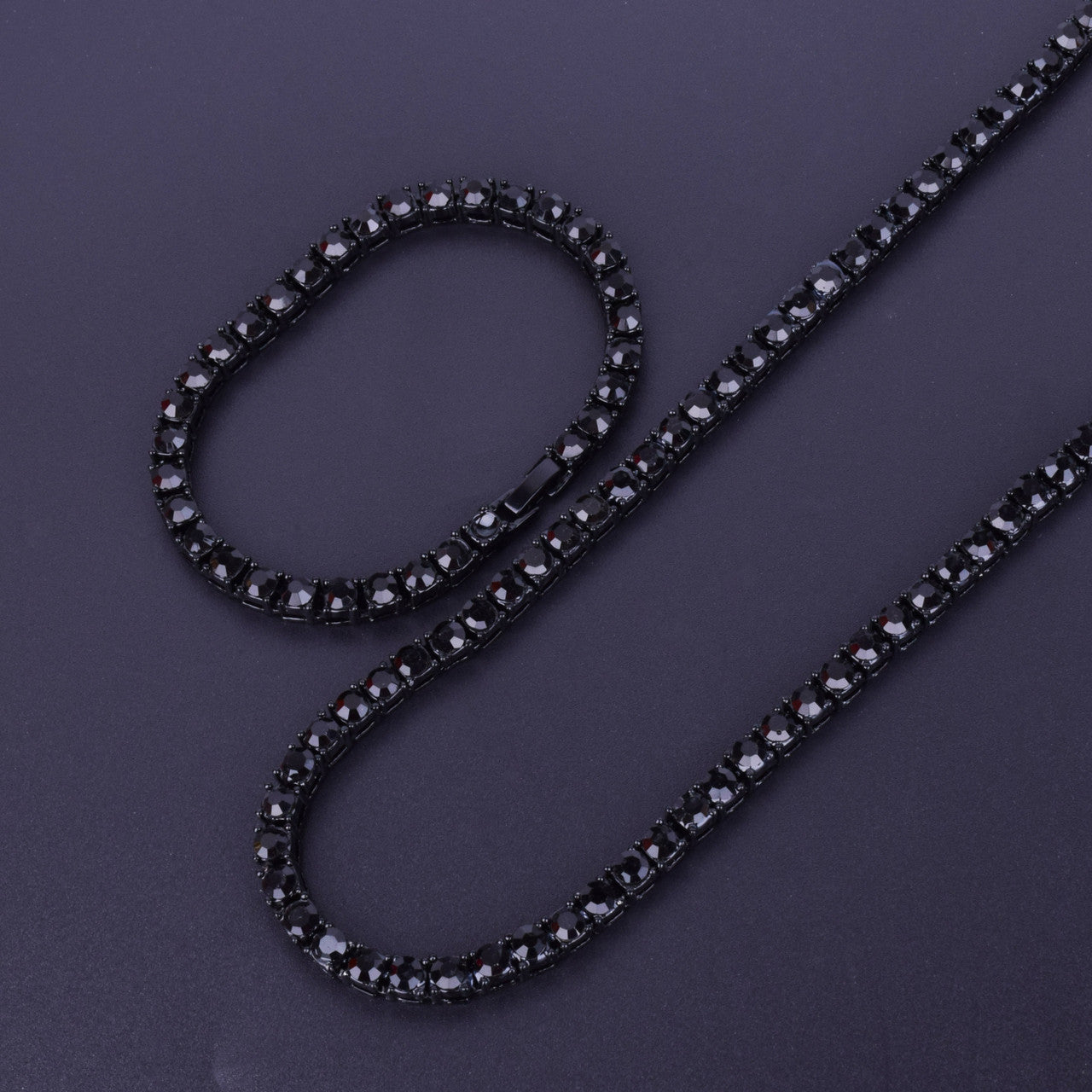 Black Tennis Chain Necklace