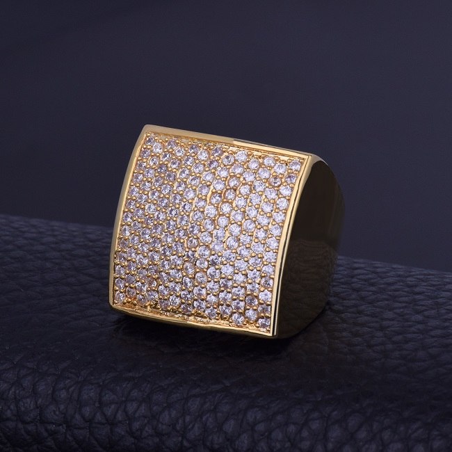 Flawless Ice Block | Micro Pave Flooded Ice 18k Gold .925 Silver Big Boy Bling Ring