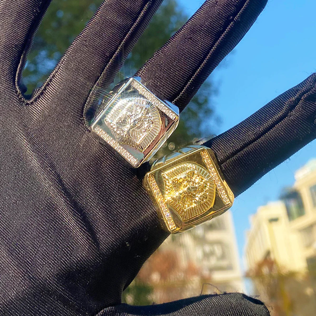 Ascend | Luxury 4 Prong Set Iced Blinged Out Ascending Jesus Hip Hop Rings