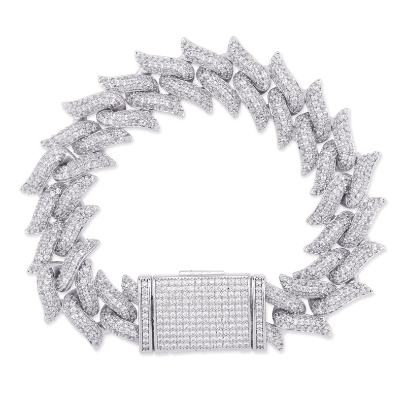 16mm Thorns Miami Cuban Link Lock Clasp AAA Micro Pave Bracelet