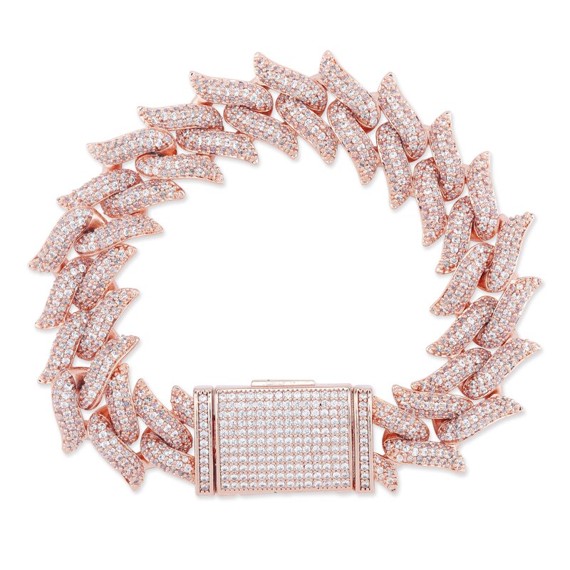 16mm Thorns Miami Cuban Link Lock Clasp AAA Micro Pave Bracelet