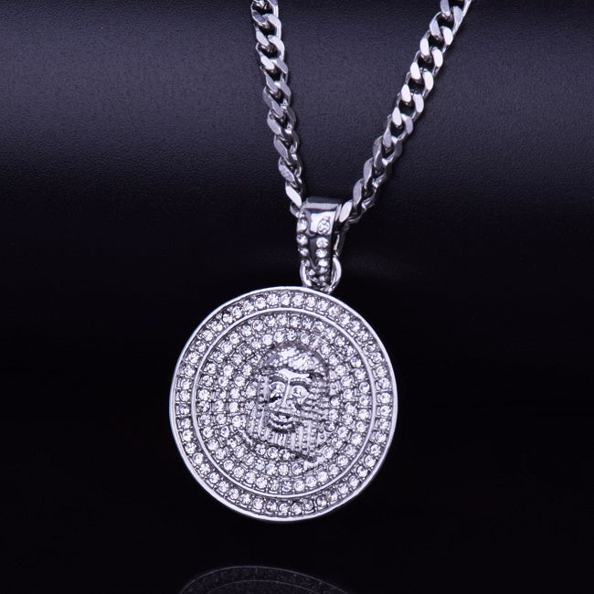 The Christ | 14k Gold 925 Silver VVS Diamond CZ Jesus Face 4 Prong Medallion