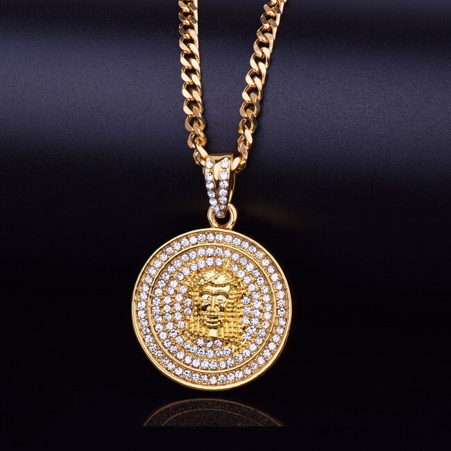 The Christ | 14k Gold 925 Silver VVS Diamond CZ Jesus Face 4 Prong Medallion