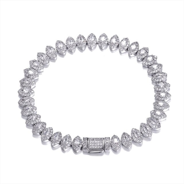 Flooded Ice Horse Eye 8mm AAA True Micro Pave Stone Bracelet