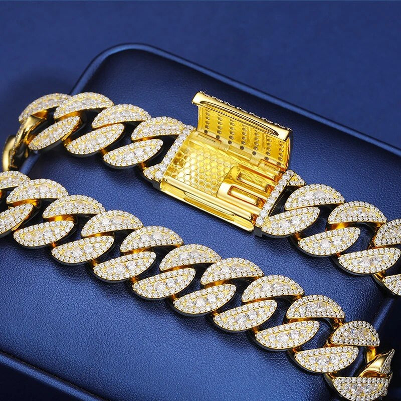 The Diamond Stepper | Moissanite Cuban Link Hip Hop 925 12mm-22mm Chains Bracelets