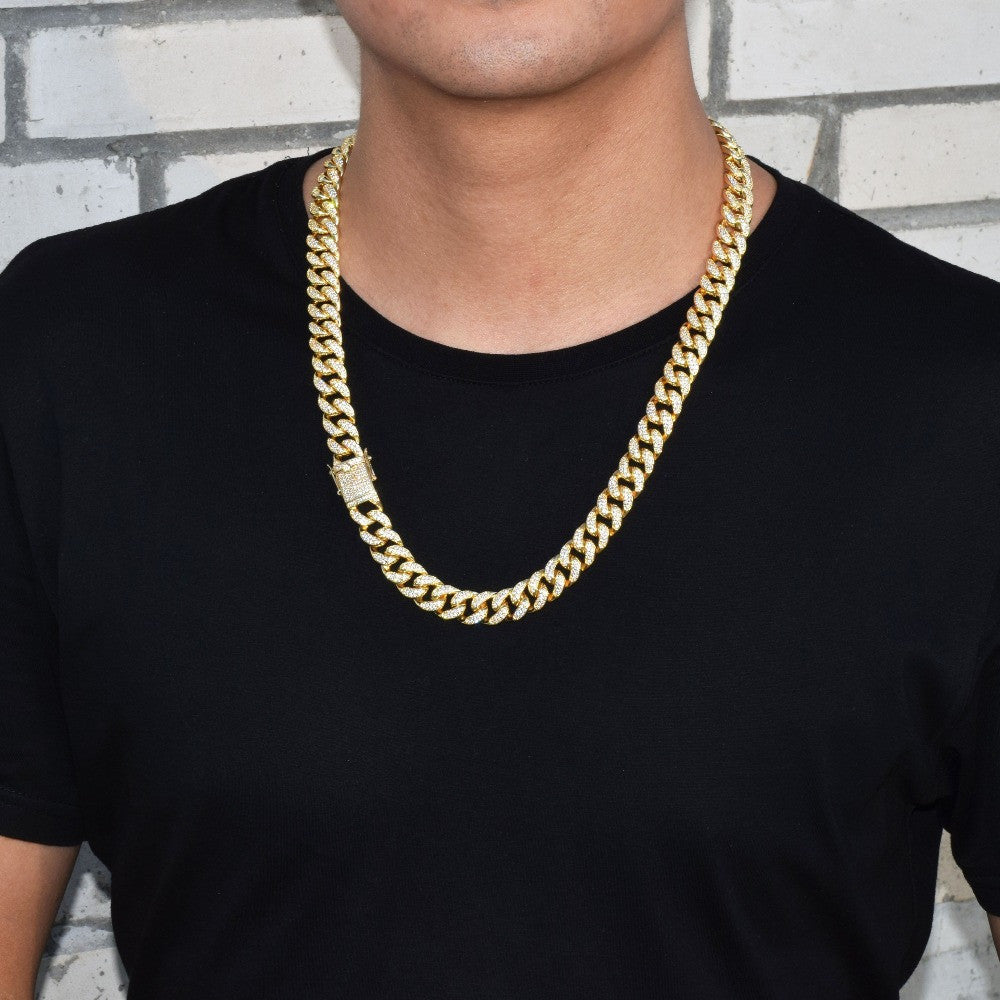 Cuban Masterpiece | 24k .925 Silver Rose Gold 12mm Cuban Link Hip Hop Chain