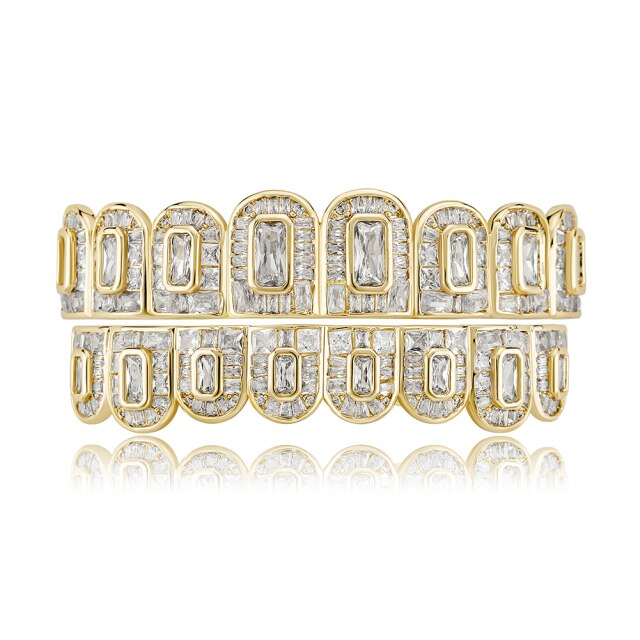 All Baguette | Flooded Ice Hip Hop Micro Pave Teeth Grillz Set