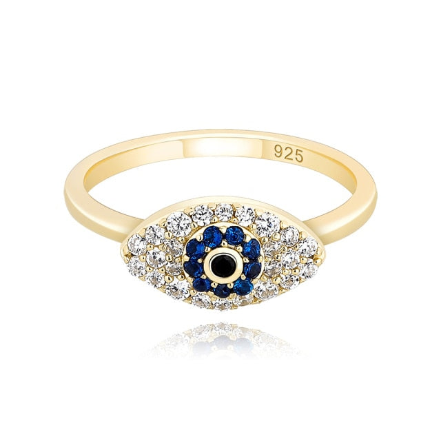 All Seeing Evil Eye Solid 925 Sterling Silver Vintage Look Bling Rings