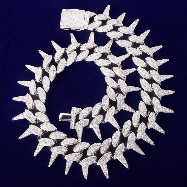 Flooded Ice 24k Yellow 14k White Gold Crown Of Thorns Hip Hop Chain Necklace