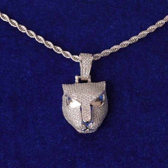 Move in Silence | Flooded Ice Leopard Head Hip Hop Pendant Chain Necklace