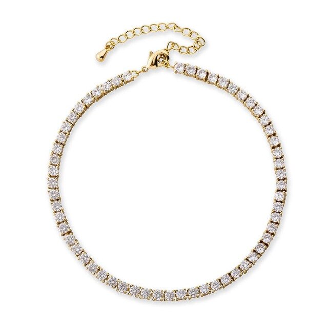 Ladies Iced Blinged Out 3mm 3A Stone Tennis Ankle Anklet Bracelet