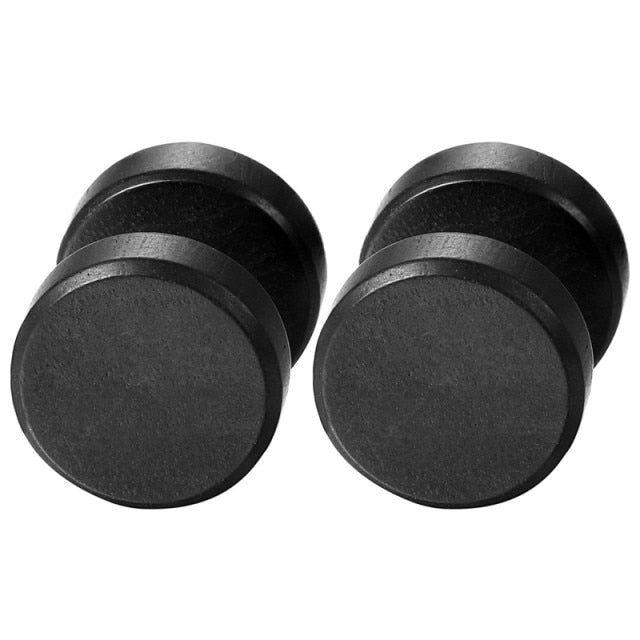 Wooden 8mm 10mm 12mm Wood Dumbell Barbell Double Sided Screw Back Earrings