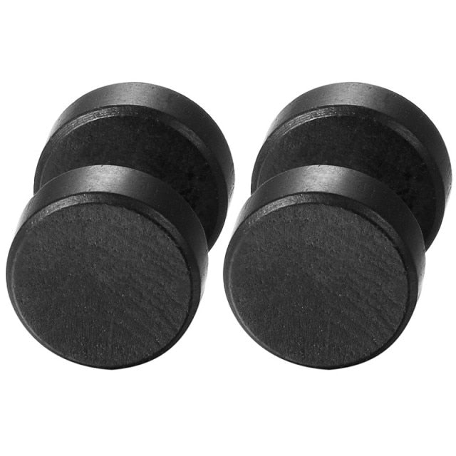 Wooden 8mm 10mm 12mm Wood Dumbell Barbell Double Sided Screw Back Earrings