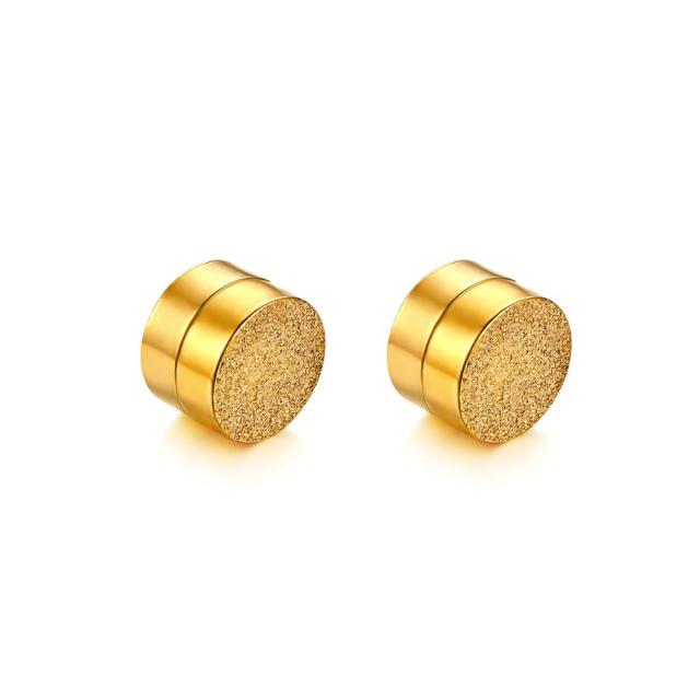 Silver Black Rose Gold 14k Strong Magnet Magnetic Hip Hop Street Wear Earrings