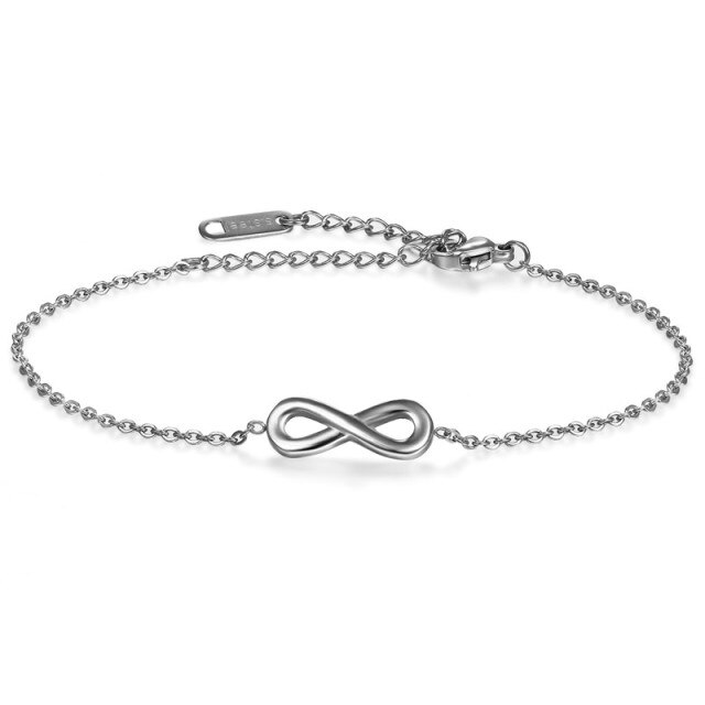 Ladies No Fade No Tarnish Infinity Bracelet or Anklet Stainless Steel Jewelry