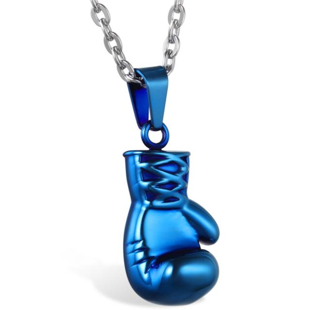 High Fashion Statement No Fade Stainless Steel Boxing Glove Hip Hop Pendant Chain Necklace
