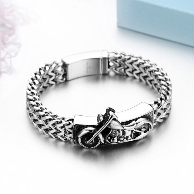 Mens No Fade Stainless Steel Chopper Motorcycle Street Wear Bracelets