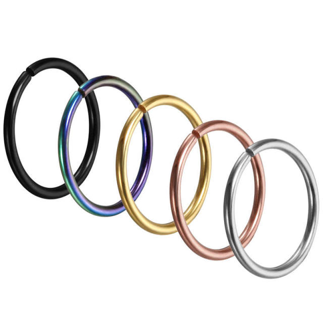 5 Piece Ladies Simple Ear Nose Piercing Mini Hoop Stainless Steel Earrings