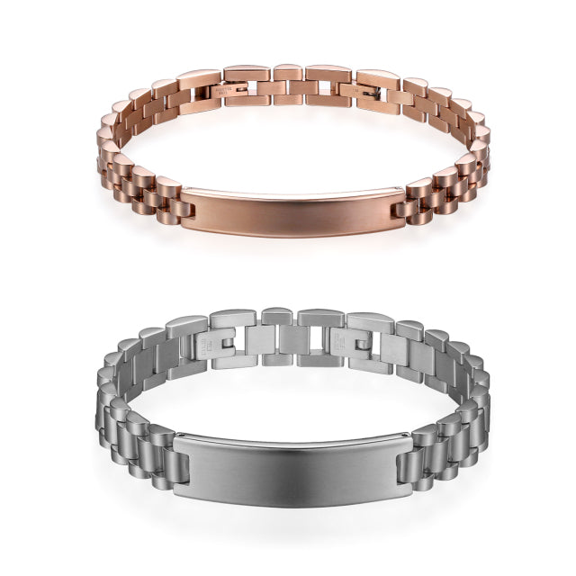 High Quality Couples 2 Piece No Fade Stainless Steel Classic Bracelet Jewelry Sets