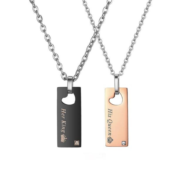 Love Forever Always Couples No Fade Stainless Steel Pendant Necklaces