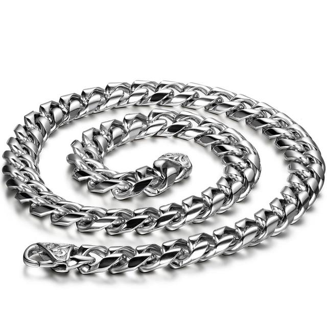 Mens No Fade Stainless Steel Twisted Cuban Link Hip Hop Chain Necklace