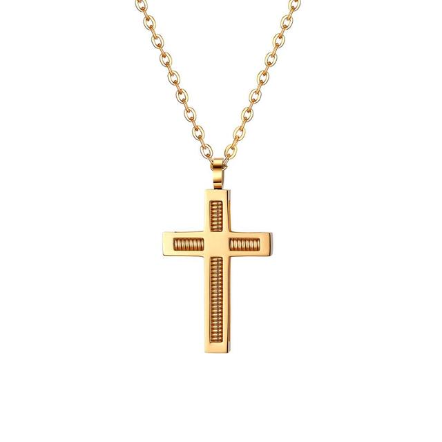 Mens Stainless Steel Gold Silver Black Designer Cross Stainless Steel Pendant