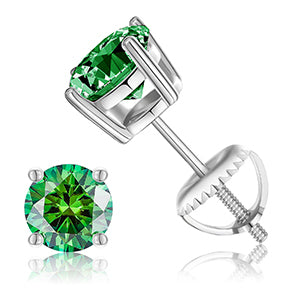 VVS 1CT Pink Yellow Green Blue Moissanite Diamond Stud Earrings