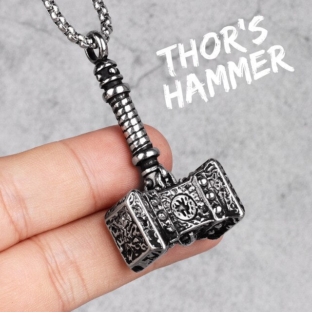 Hammer Of The Gods | Mens 14k No Fade Stainless Steel Viking Pendant