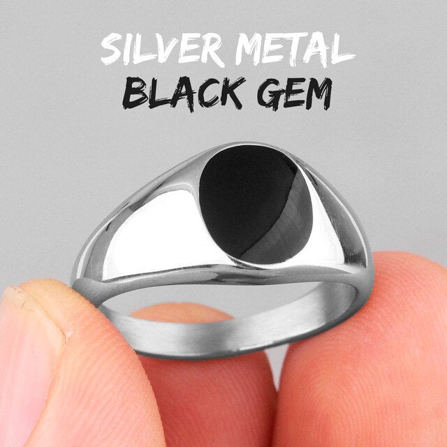 Mens Simple Classic 14k Gold Stainless Steel Pinky Style Luxury Rings