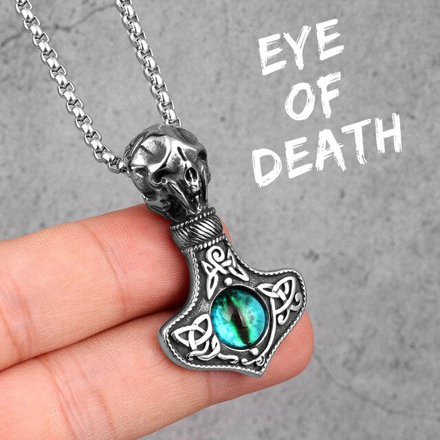 Eye Of Death | Mens Stainless Steel Skull No Fade Street Wear Pendant Chain Necklace