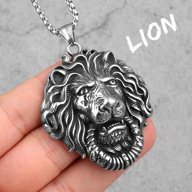 Home Of The Alpha No Fade Stainless Steel Lion King Street Wear Pendant Chain
