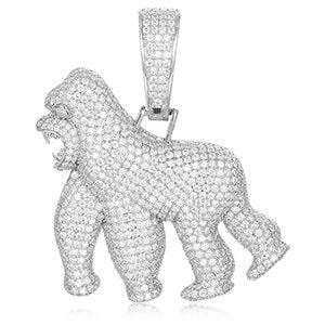 Apeshit | Mens Moissanite Diamond 925 Sterling Silver Hip Hop Gorilla Pendant