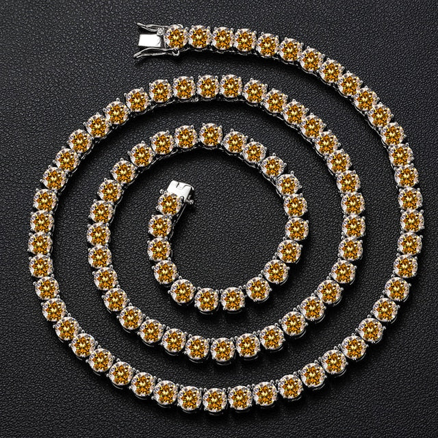 Flooded Ice VVS Colorful Genuine Lab Diamond Solid Sterling Silver Hip Hop Tennis Bracelets Chains