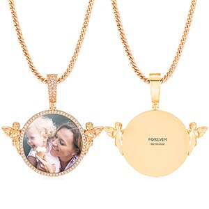 Angeles Of Protection Flooded Ice Custom Photo Picture Hip Hop Chains Necklace