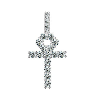 Flooded Ice VVS Genuine Lab Diamond Solid 925 African Ankh Spiritual Cross Hip Hop Chains