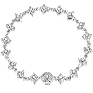 VVS Lab Diamond Solid Sterling Silver Stardust Star Studded Street Wear Bracelets