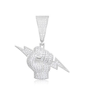Strength Of A Warrior | Lightning Hand Genuine VVS Diamond Hip Hop Pendant