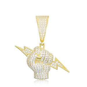 Strength Of A Warrior | Lightning Hand Genuine VVS Diamond Hip Hop Pendant