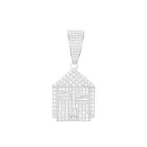 Mens Flooded Ice Solid 925 Silver Genuine VVS Diamond Trap House Hip Hop Pendant