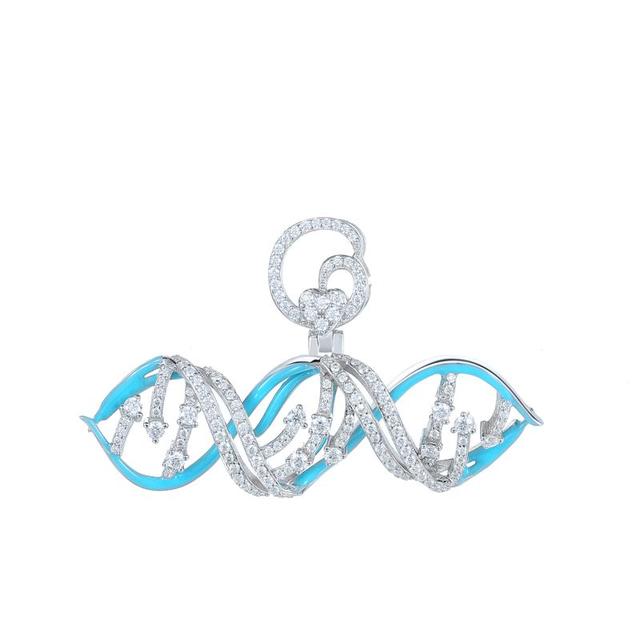 Flooded Ice Genuine VVS Diamond DNA Strand Solid 925 Sterling Silver Pendant