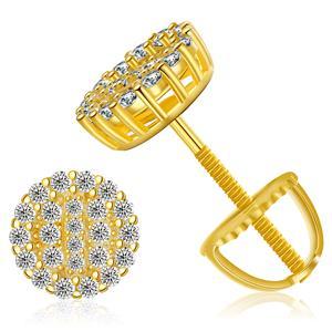 Luxury 925 Silver 15k Gold Genuine VVS Diamond Ice Clusters Hip Hop Earrings