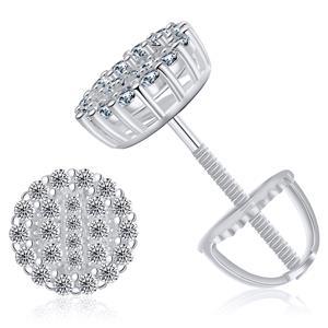 Luxury 925 Silver 15k Gold Genuine VVS Diamond Ice Clusters Hip Hop Earrings