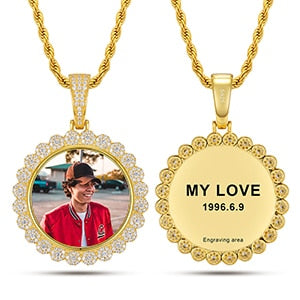 Priceless Moments | Sterling Silver Iced Blinged Out Custom Photo Memory Pendant