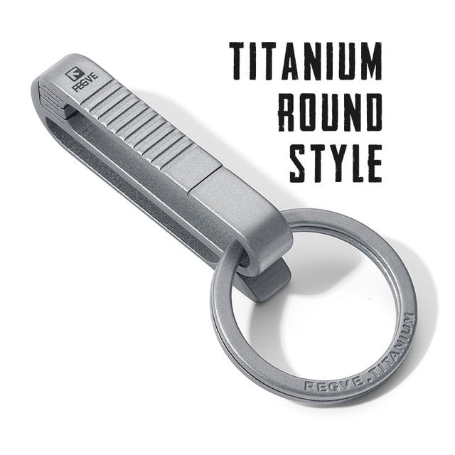 Mens Luxury Titanium Car Key Ring Keychain Buckle Holder