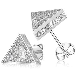 Ancient African Pyramid Pharaoh D Color VVS Diamond Solid 925 Hip Hop Earrings