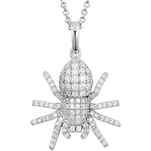 Solid 925 Sterling Silver Genuine VVS Diamond Spider Hip Hop Casual Pendant