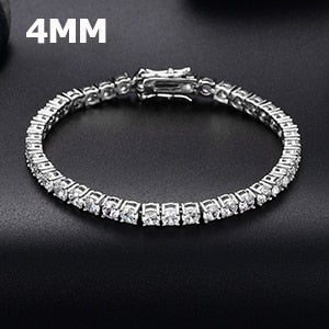 Flooded Ice Fashion Iced Blinged Out 3mm/4mm 3A Zircon Stone Tennis Bracelets