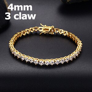 Flooded Ice Fashion Iced Blinged Out 3mm/4mm 3A Zircon Stone Tennis Bracelets